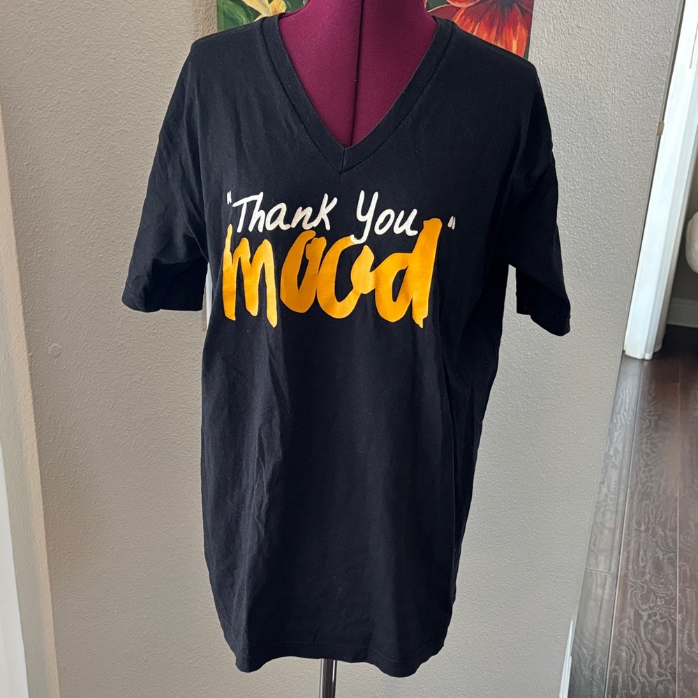 Black 'Thank You Mood' Graphic T-Shirt
